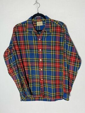 Vintage Hathaway Lochlana Tartan Plaid Wool Cotton Long Sleeve Flannel Shirt M